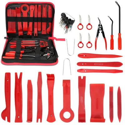 Image de Vigevee – Ensemble d'outils de démontage automobile de 40 pièces. Ensemble d'outils universels pour le démontage de garnitures et de radios, avec une pochette à fermeture éclair