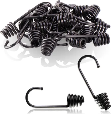 Produktbild von com-four® 20x Spiralhaken - lackierter Metallhaken - Endstück für Spanngurte, Gepäckspanner, Planenseile, Expander, Kordeln und Abspannseile - Haken für Abspanngummis