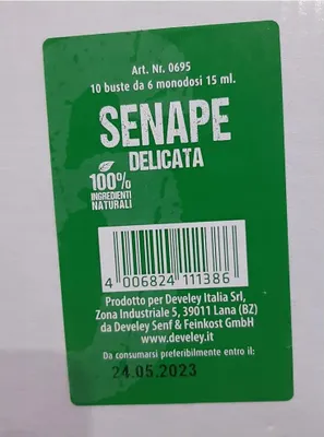 Produktbild von Develey Senape Delicata 100% Natürliche Inhaltsstoffe Senf mit Feinem Geschmack,Würzsauce Glutenfrei Packung mit 10 Beuteln bestehend aus 6 Einzeldosis 15ml
