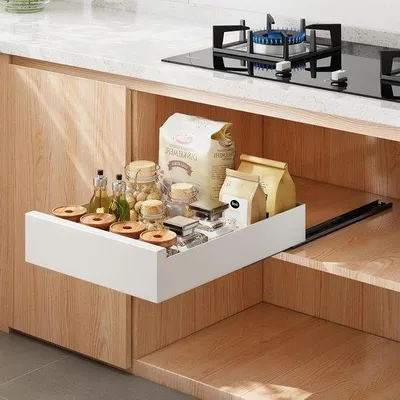 Obrázok produktu pre Výsuvná zásuvka – biela – 30 x 53 x 8 cm – odkladací regál