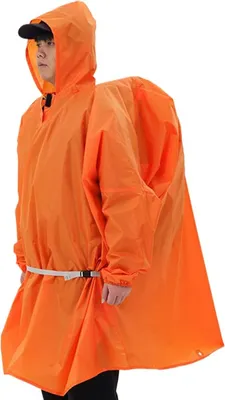 Produktbild von Multifunktionaler Regenponcho Regencape Regenmantel Regenjacke Regenschutzbekleidung Raincoat als Picknickdecke Sonnensegel für Herren Damen Fahrrad Motorrad Wandern Camping Reisen,L
