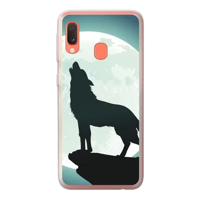 Produktbild von MuchoWow® Handyhülle Schutzhülle Hülle für Samsung Galaxy A20e Wolf - Mond - Stein Silikon Softcase Handy Hülle - Abdeckung