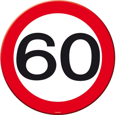 Produktbild von 60. Geburtstag Verkehrsschild 4 Platzsets und Becheruntersetzer