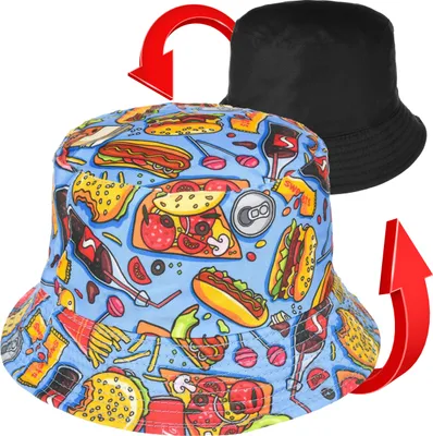 Produktbild von Versoli Bucket Hat Wendehut Sommerhut Fischermütze Sonnenmütze Sonnenschutz Uni - FASTFOOD