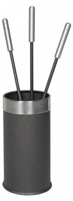 Produktbild von Kaminbesteck Anthrazit Stahl mit Edelstahl - modernes Ofenbesteck Kamingarnitur