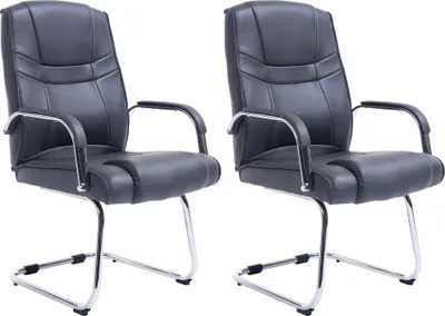 Produktbild von CLP 2er Set Stühle Attila mit Metallgestell grau