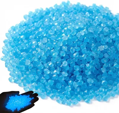 Produktbild von Leuchtsteine für Aquarien, 6000 Stück, Kies und Sand, 3-5 mm/150g, hellblau – kleine Aquariensteine für Aquariengestaltung, Dekoration und Garten