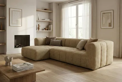 Productafbeelding van Modern hoekbank Imola, beige – comfort en tijdloze elegantie