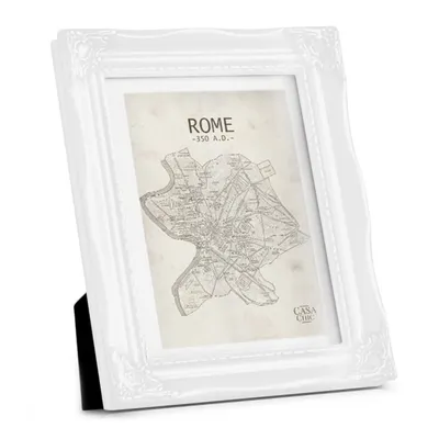 Produktbild von Rococo by Casa Chic - Antik Bilderrahmen 13x18 cm - Glasfront - mit Passepartout für 10x15 Fotos - 3 cm Rahmenbreite - Rococo Baroque Style - Antik Weiß