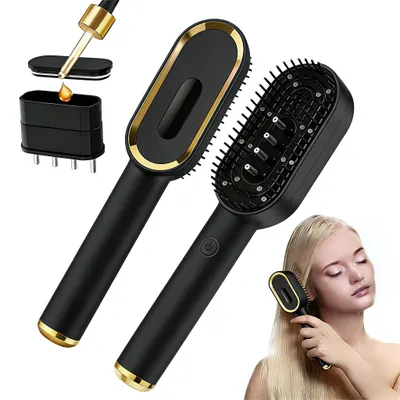 Produktbild von INF Elektrischer Kopfhaut Massagekamm mit Rotlichttherapie & Vibration Schwarz