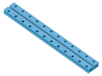 Produktbild von Makeblock Führungsprofil 0824, Aluminium blau eloxiert, 8 mm Raster, M4-Gewinde, 24x8 mm - Länge: 192 mm