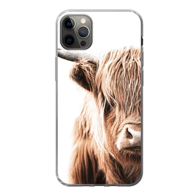 Produktbild von MuchoWow® Handyhülle Schutzhülle Hülle für iPhone 12 Pro Max Schottischer Highlander - Kuh - Tiere Silikon Softcase Handy Hülle - Hartschale