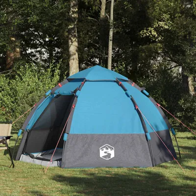 Produktbild von "Schlussverkauf" Schnellmontagezelt 1 PC - Campingzelte UV-beständige - mit Regenhaube für 4 Personen mit Dach - Blau C15429