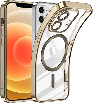Immagine prodotto di Custodia per iPhone 11 con protezione Magsafe e fotocamera, custodia magnetica ultrasottile in oro con copertura trasparente