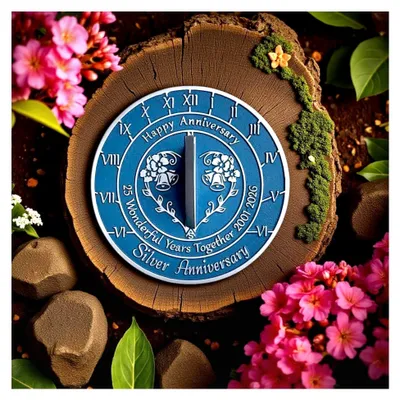 Produktbild von Sonnenuhr zum 25. Hochzeitstag, Geschenk für Paare
