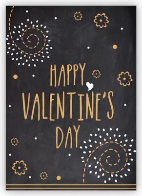Produktbild von Tolle Retro Liebeskarte, Valentinskarte in Tafel Optik: Happy Valentine's day