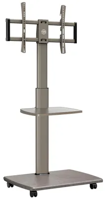 Produktbild von TV Stand Rollbar mit 2 Ablagen für 32-70 Zoll Fernseher bis 40 kg, Höhenverstellbar & Schwenkbar, VESA 600x400 mm