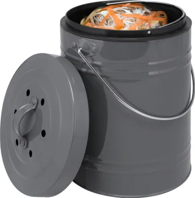 Produktbild von bremermann Komposteimer 5 Liter grau mit Aktivkohlefilter