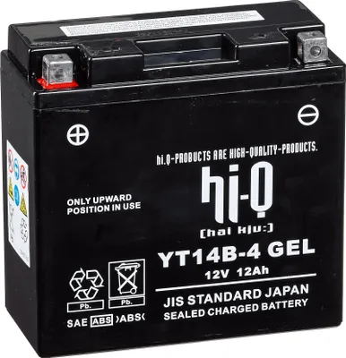 Produktbild von Hi-Q Batterie AGM Gel 12V 12Ah YT14B-4 für Motorrad, Roller, Quad