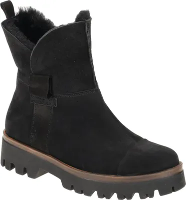 A single black boot is shown against a white background.