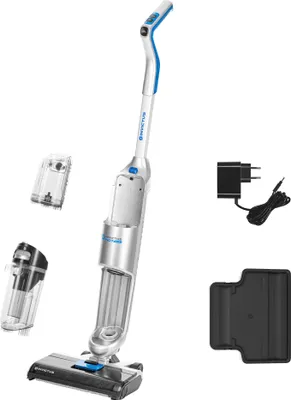 Produktbild von Invictus Genius WD7 Nass-Trockensauger Kabellos 11 tlg, Staubsaugen Nasswischen bis zu 35 Min. Aufbewahrungsstation Selbsreinigung, 2 Wassertanks