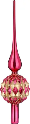 Produktbild von Christbaumspitze Glas 31cm mit Ornamenten - Gentle Pink