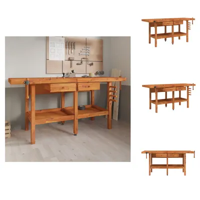 Immagine prodotto di vidaXL Banco da lavoro con cassetti morse 192x62x83 cm in legno di acacia - Banchi da lavoro
