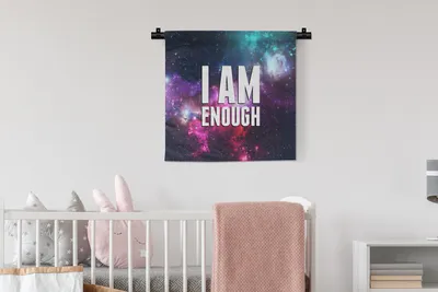 Produktbild von MuchoWow® Wandteppich Wandbehang Sprichwörter - 'Ich bin genug' - Zitate - Jungen - Mädchen - Kinder 60x60 cm Tapisserie Dekoration Wandtuch - Dekorationen - Wand Decke