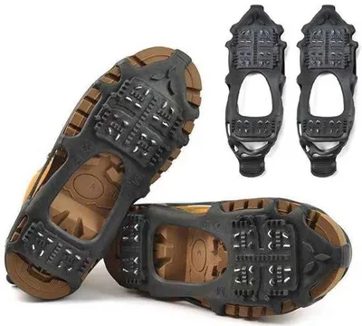Obrázok produktu pre Špice do topánok, veľkosť L - 24 kusov - vhodné pre topánky veľkosti 40–46 - Protišmykové podošvy do snehu - Špice do topánok na ľad a sneh - Ideálne na zimné túry, beh a lezenie v horách