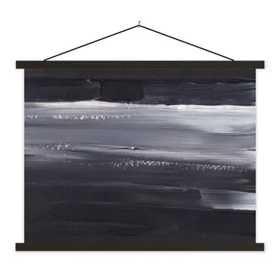 Produktbild von MuchoWow® Textilposter Farbe - Abstrakt - Schwarz 150x113 cm mit schwarzem Rahmen - Wohnzimmer