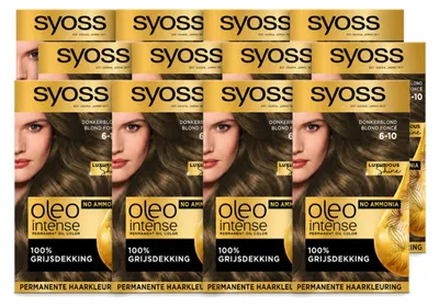 Produktbild von 12 x Syoss Oleo Intense 6-10 Permanente Haarkleuring - Donkerblond - Vorteilspackung - 12 Stücke