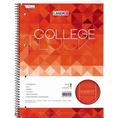 Produktbild von LANDRE Collegeblock A4 Abriss 80 Blatt 4fach