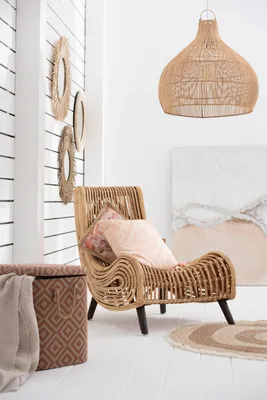 Produktbild von Lampenschirm "Birne" aus Rattan | Natürliches Design | Große Dimensionen