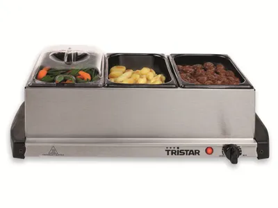 Produktbild von Tristar BP-2979 Buffetwärmer, 200 W, Schwarz, Edelstahl, Edelstahl, Emailliert, Abnehmbarer Deckel, 4,5 l
