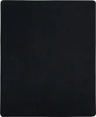 A plain black fitted sheet.