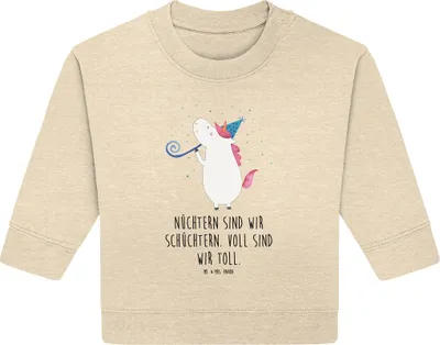 Produktbild von Mr. & Mrs. Panda Organic Baby Pullover Einhorn Party 6. - 12. Monat - Natural Raw - Geschenk, Konfetti, Unicorn, Alkohol, Club, Bullover, Geburtstag