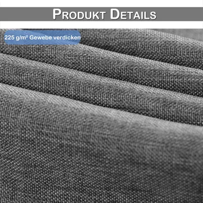 Produktbild von Duschvorhang Grau Anti Schimmel Wasserdicht Waschbar Wasserabweisender Duschvorhangringe Duschvorhang mit Haken, 240x200cm