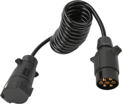 Image de Fiche de remorque, câble de rallonge, connexion, câble d'alimentation, 2 mètres, 7 pôles, standard européen