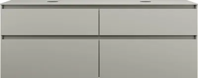 Produktbild von burgbad Lin20 Waschtischunterschrank inklusive Konsolenplatte, 2 Beckenausschnitte, 4 Auszüge, 1602x552x611mm, SGRC160F5352