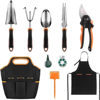Productafbeelding van TACKLIFE GGT5A, tuingereedschapset, tuingereedschap van roestvrij staal (29-delig): transplantatieschep, onkruidsteker, tuinschaar, onkruidknipper, plantenschep met schaal, tuinvork, handtas, enz.