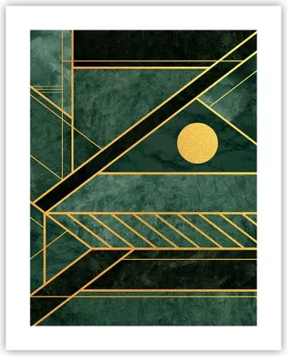Produktbild von Poster - Poster ohne Rahmen - Grün Stück geometrisch - 40x50 cm - Wand Bild - Wanddeko - Wandbilder - Kunstposter - Wandposter - Bilder - Kunstdruck - Wanddekoration - Wandbild - P2XPA40x50-4797