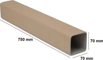 Obrázok produktu pre Štvorhranná rúra 70 mm/2,5 mm/L750 B1