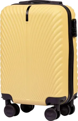 Obrázok produktu pre Kabínový kufor Wings SWAN 18" žltý ABS+ 4 kolieska s kombinovaným zámkom 28L
