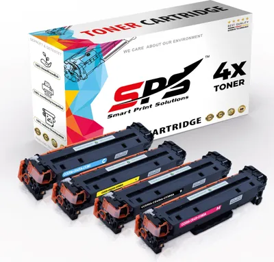 Produktbild von 4x Toners CC530A CC531A CC532A CC533A kompatibel für HP Color Laserjet CP2025