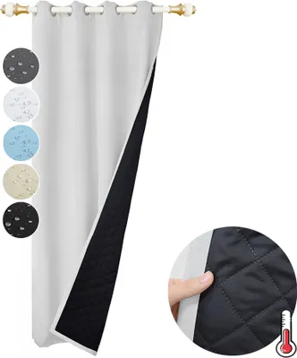 Produktbild von 110x203cm Bílá zatemňovací tepelná dveřní opona s očky Vodotěsná větruvzdorná zimní tepelně izolovaná dveřní opona