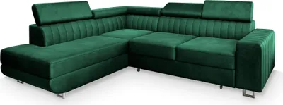 Produktbild von Masseno Ecksofa NOLA L-S mit Schlaffunktion L-Form, Sofa mit Bettkasten, Wohnzimmersofa, Couch, Soffa, Bettsofa, Couchgarnitur- Grün, MONOLITH 37