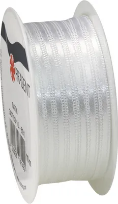 Obrázek produktu pro Saténová stuha, 3 mm, role po 10 m, bílá