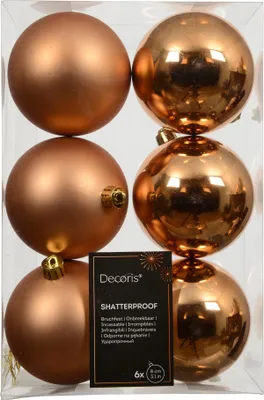 Productafbeelding van Kerstbal plc d8cm brandy 6st Decoris