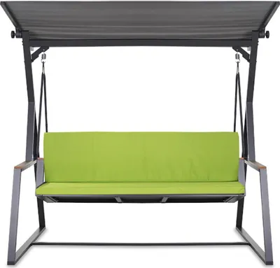 Produktbild von Auflagen für Hollywoodschaukel 170x60 + 170x50 cm Lemon Sitzkissen und Rückenkissen für 2-3, Personen doppelseitiges Kissen mit abnehmbarem Bezug