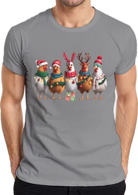Produktbild von Hühner Hühnerhalter Huhn - Weihnachten Xmas Christmas Herren T-Shirt, Grau, L